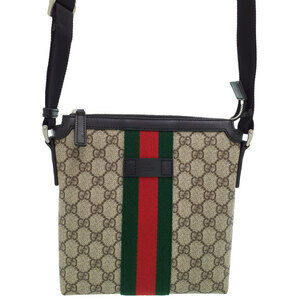 GUCCI Sherry Line GG Supreme Flat Messenger Bag Shoulder